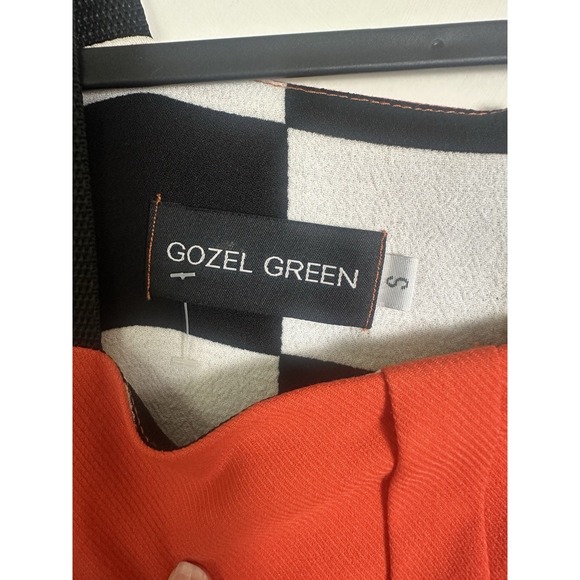 Gozel Green Dress Size Small Eclectic Dress Red Check board Print - Picture 2 of 6